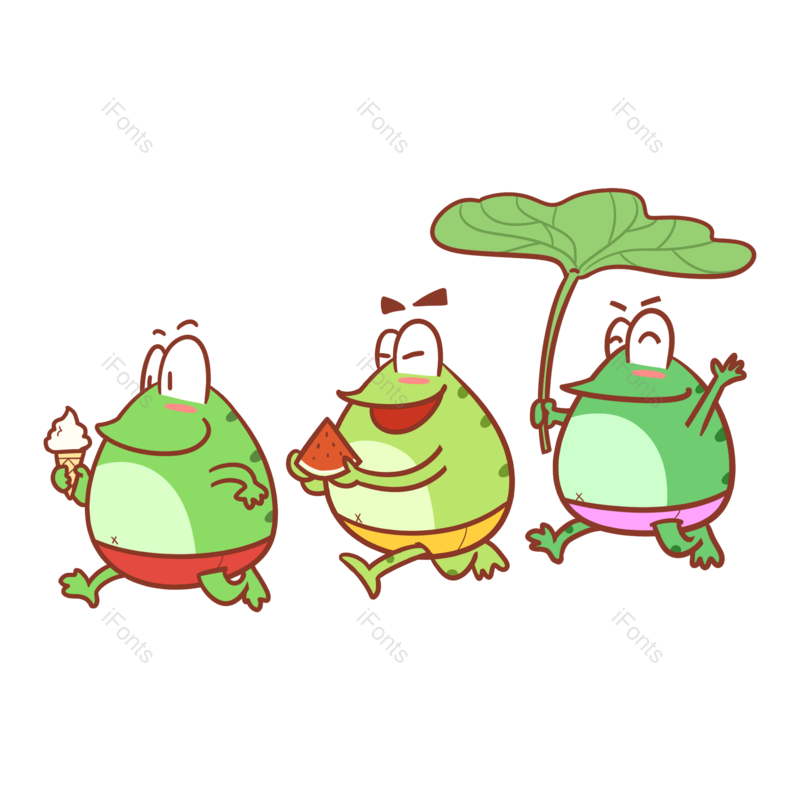 卡通图片,青蛙元素,卡通青蛙PNG,夏天免抠素材